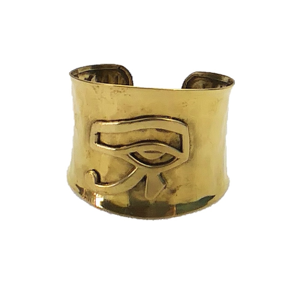 Brass Eye of Horus Cuff Bracelet